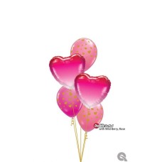 Bukiet 1652 Two Hearts One Love Qualatex #16761-2 85706-3 43791-2 25572